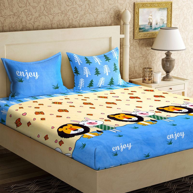 220 TC Polycotton Double Bedsheet  (Pack of 1, Multicolor)