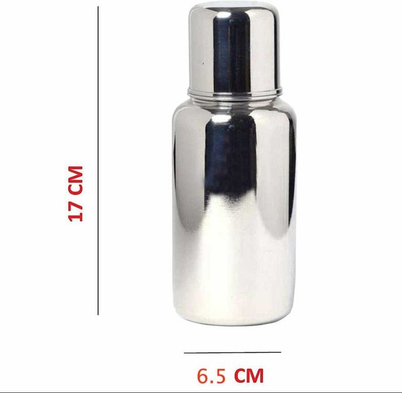 Babylib Stainless Steel Baby Milk Bottle With Water Shipper And Fruit Nipple - 250 ml  (Silver, Shipper- Multicolor, Fruit Nipple - Multicolor)
