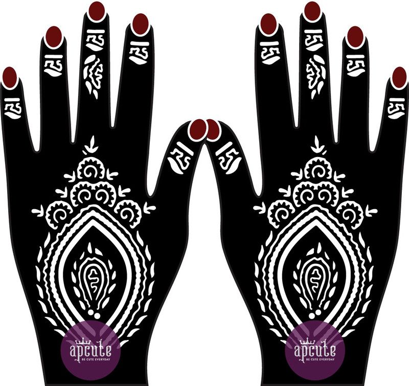 APCUTE Mehandi Henna Temperory Tattoo Design Stencils Sticker for Hand  (stencil henna design For hand - Mehandi Design Stencils for girls, womens)