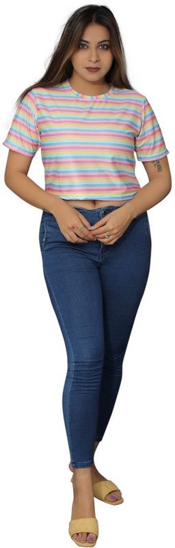 Casual Regular Sleeves Tie & Dye Women Multicolor Top