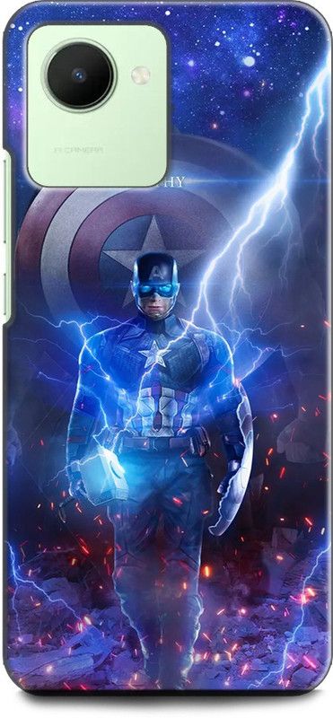 WallCraft Back Cover for Realme C30, RMX3581 CAPTAIN AMERICA, AVENGER, SHIELD, MARVEL, SUPERHERO  (Multicolor, Dual Protection, Pack of: 1)