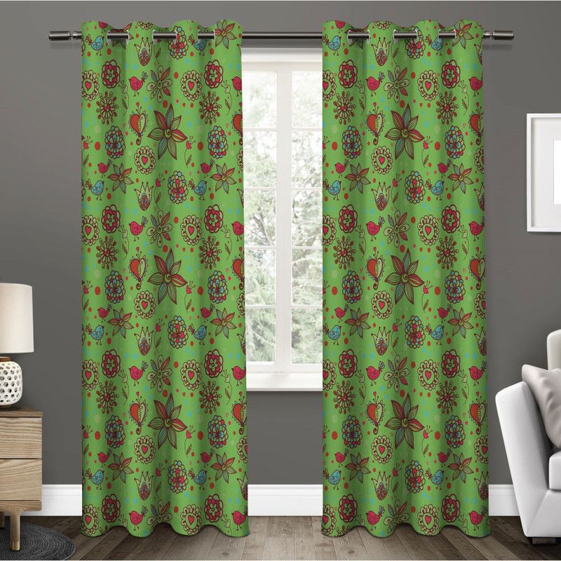 150 cm (5ft) Window Curtain  (Green, Pack of 2)