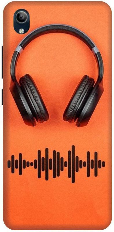 PHONE WALEY.COM Back Cover for VIVO Y91i , VIVO 1820 ,Music Headphone,Printed Back cover  (Orange, Hard Case, Pack of: 1)