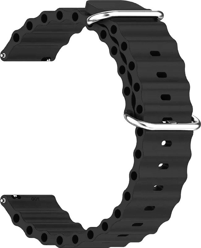 ACM Watch Strap Silicone Smart for Crossbeats Ignite Ngage Smartwatch Belt Black Smart Watch Strap  (Black)
