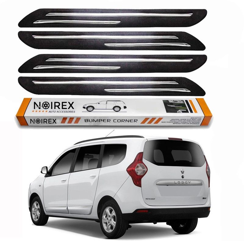 ZIMBER Rubber, Stainless Steel Car Bumper Guard  (Black, Pack of Pack Of 4, Renault, Lodgy)
