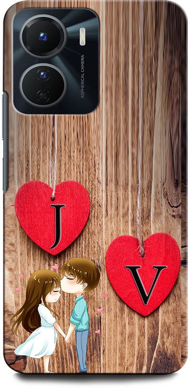 INTERWEY Back Cover for Vivo Y16 JV, J LOVE V, V LOVE J, J LETTER, V LETTER, JV NAME  (Multicolor, Shock Proof, Pack of: 1)