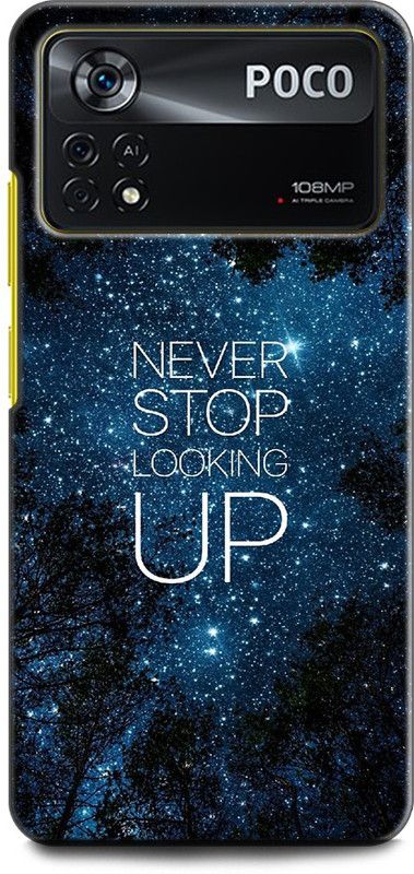 WallCraft Back Cover for POCO X4 Pro 5G STARS, BLUE, TREES, SPACE, NEVER STOP LOOKING UP  (Multicolor, Dual Protection, Pack of: 1)