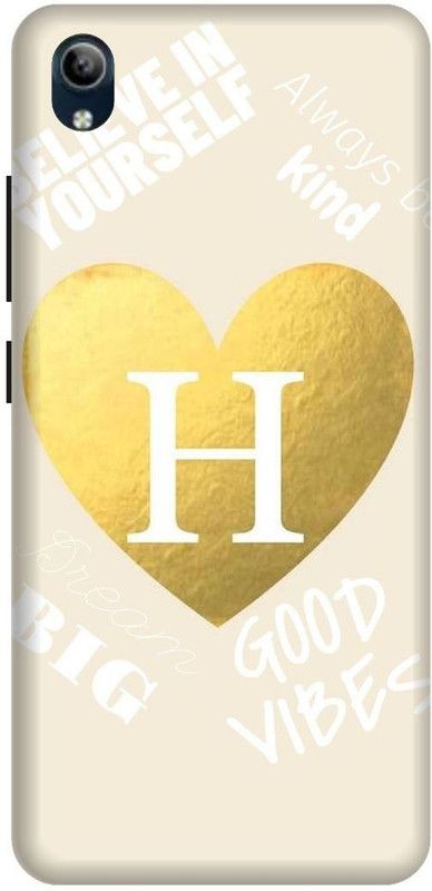 PHONE WALEY.COM Back Cover for VIVO Y90 , VIVO 1908 ,H letter,H name H word , Printed Back Cover  (Yellow, Hard Case, Pack of: 1)