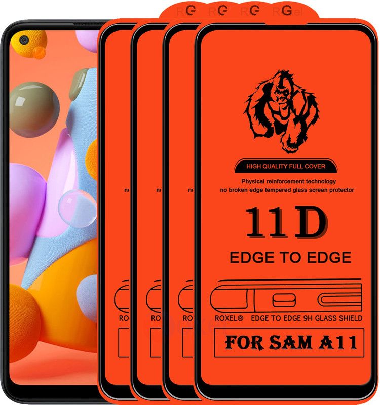 Roxel Edge To Edge Tempered Glass for Samsung A11  (Pack of 4)