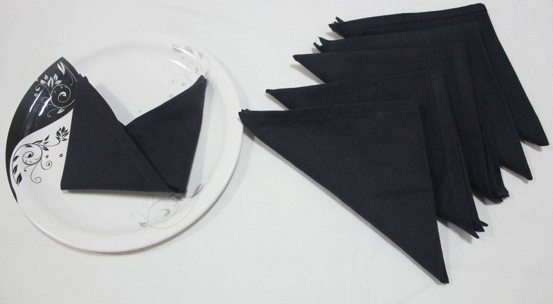 Rhome RHNK21 Black Cloth Napkins  (6 Sheets)