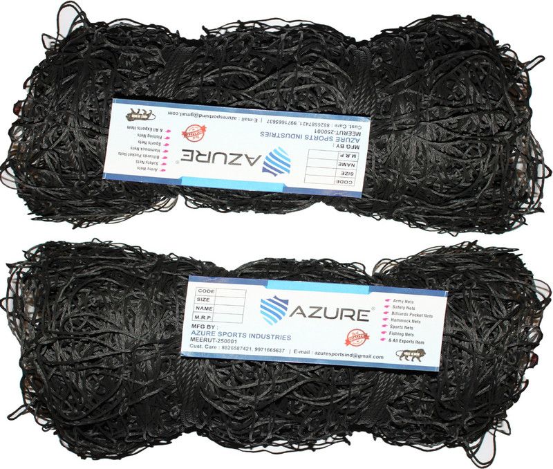 Azure Nylon : Hand Made (Pack Of 1 Pair) Football Net  (Black)