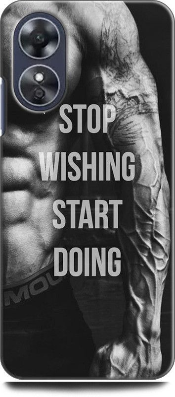 WallCraft Back Cover for OPPO A17, CPH2477 GYM, FITNESS, WORKOUT, STOP WISHING START DOING  (Multicolor, Dual Protection, Pack of: 1)