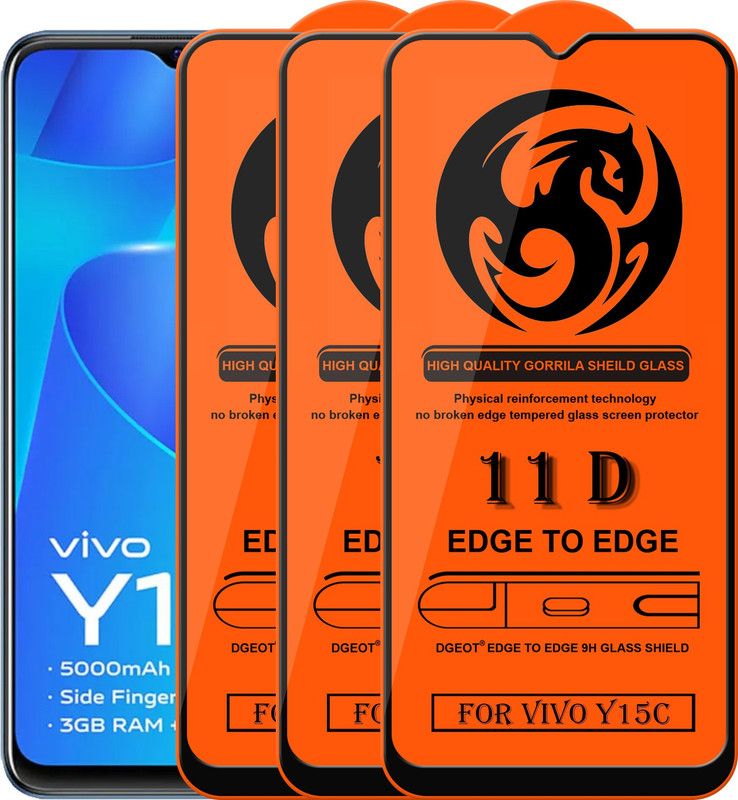 HQ Protection Edge To Edge Screen Guard for Vivo Y15C  (Pack of 3)