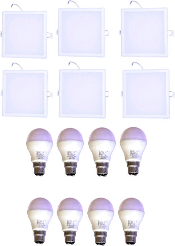 Techvolta 9 W, 15 W Spot 2 Pin LED Bulb  (White, Pack of 14)