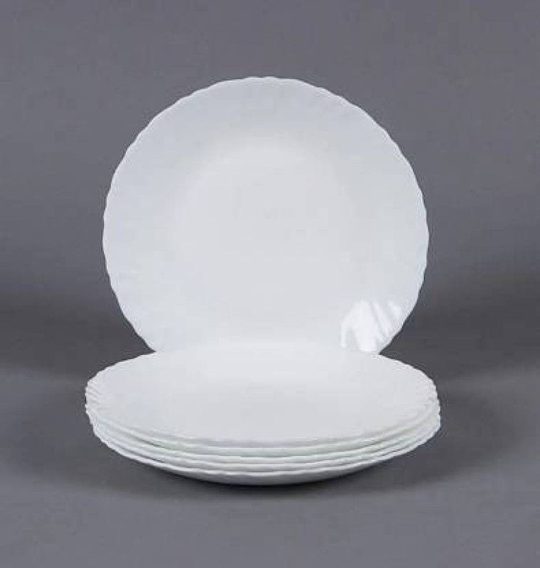 Sarsawal Premium Opalware Dinner Plate New Dinner Plate  (Pack of 6, Microwave Safe)