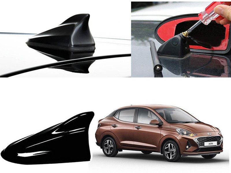 EXCHANGE CARTRENDING Antenna_Blk_Hyundai Aura Shark Fin Roof top Signal Receiver AM/FM Antenna for Hyundai Aura Hidden Vehicle Antenna