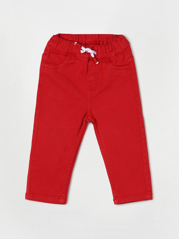 Baby Boys Regular Mid Rise Red Jeans