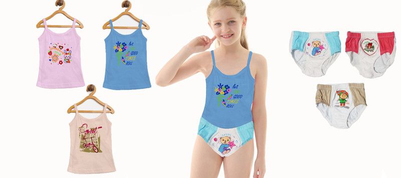 Baby Girls Casual Camisole Brief  (Multicolor)