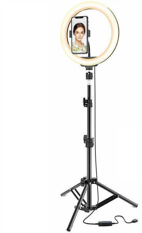 Wrapo 10 inch Selfie Ring Light with Adjustable Tripod Stand for YouTube Video Shoot/Makeup Shoot/Studio Shoots/Instagram Video Shoot. Many More Ring Flash  (Black)