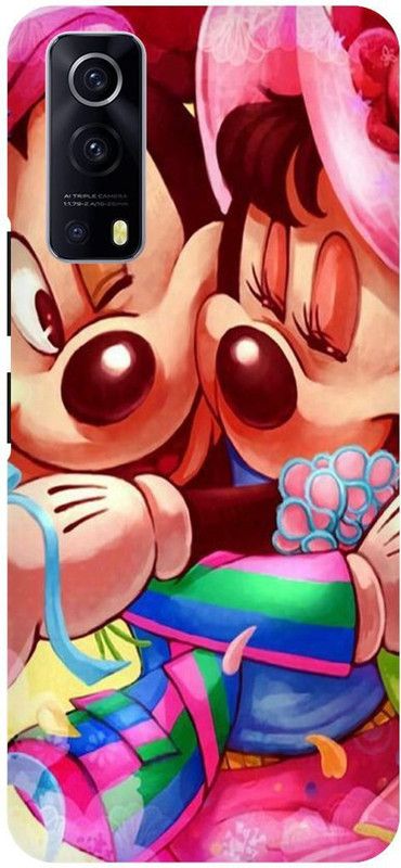 THE NARAYANA COLLECTIONS Back Cover for IQOO Z3- V2073A-LOVE,HUG,CARTOON,MICKEY,MINNIE  (Multicolor, Hard Case, Pack of: 1)