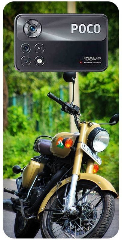 FRONK Back Cover for POCO X4 Pro 5G, ROYAL, ENFIELD, BULLET, BIKE, LOVER, RACER  (Green, Hard Case, Pack of: 1)