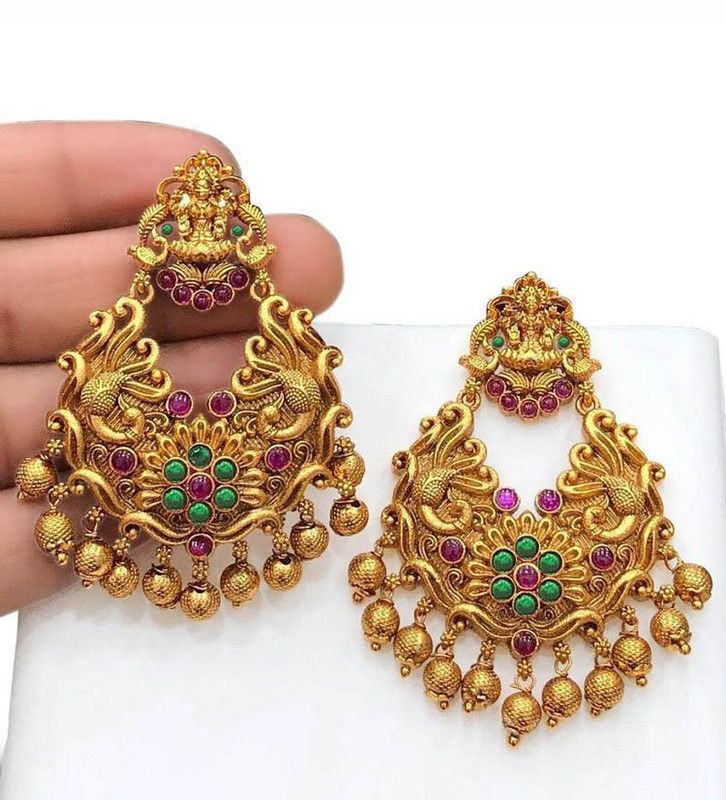 Chandbali Earring for girls and women Beads Alloy Chandbali Earring