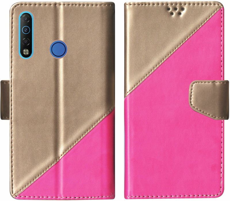SBMS Flip Cover for Tecno Camon 12 Air Multicolor  (Pink, Shock Proof, Pack of: 1)