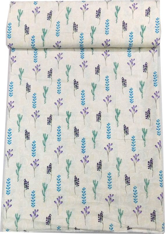 Finch Feather Floral Double Dohar for Mild Winter  (Cotton, light cream)