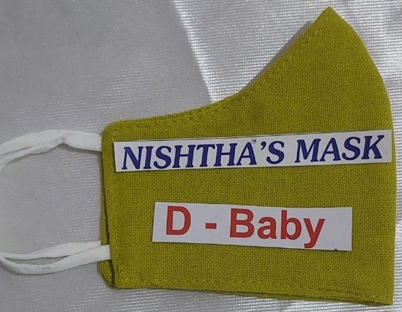 Nishtha D Cloth Mask  (Yellow, S, Pack of 5, 2 Ply)