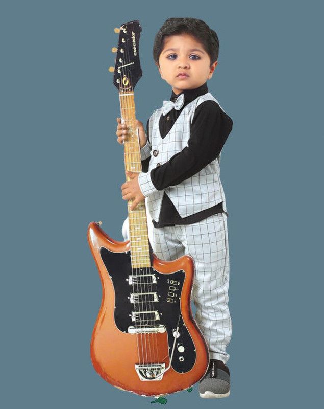 Baby Boys Party(Festive) Waistcoat Pant  (White)