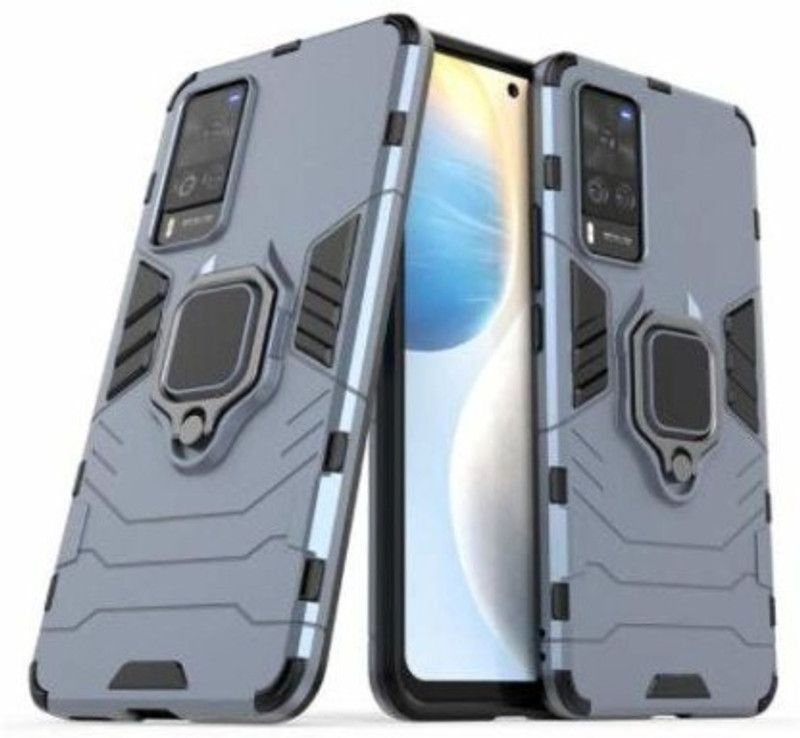 SONTY Bumper Case for Vivo X60 Pro  (Blue, Ring Case, Pack of: 1)