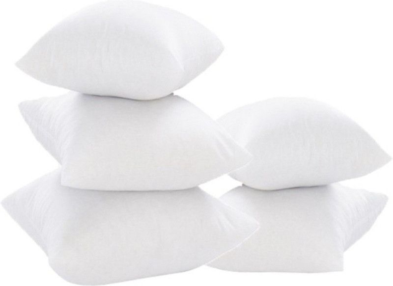 Soft Touch Polyester Fibre Solid Bed/Sleeping Pillow Pack of 5  (White)