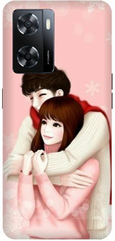 Dimora Back Cover for OPPO A 57e, LOVECOUPLE, QUITECOUPLE, LOVELYCOUPLE, KISS, VALENTINELOVERS  (Pink, Hard Case, Pack of: 1)