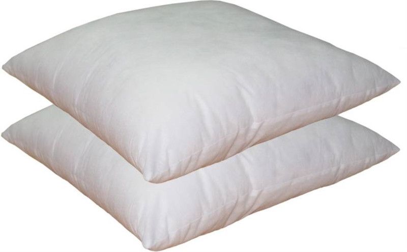 AURA HOME FASHION Polyester Fibre Solid White Chair Cushion Pack of 2  (White)