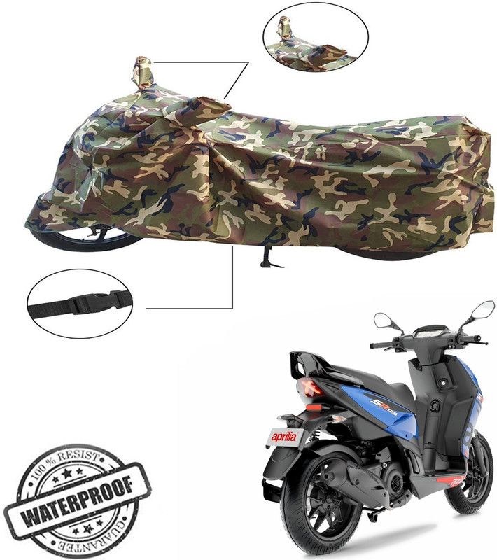 AUTO INNOVATION Two Wheeler Cover for Aprilia  (SR 125, Green, Multicolor)