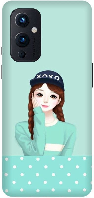 FRONK Back Cover for OnePlus 9 5G, LE2111, CUTE, LOVELY, GIRL, BTS, GIRL  (Green, Hard Case, Pack of: 1)