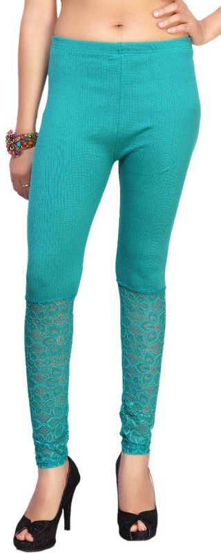 Comix Ethnic Wear Legging  (Light Blue, Solid)