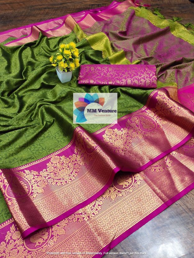Printed, Woven Paithani Cotton Silk Saree  (Beige)
