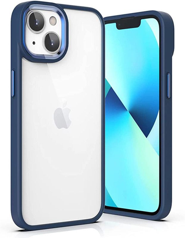 Vshop Back Cover for Slim Transparent TPU Bumper Cover for iPhone 14 Plus 6.7 inch Hybrid Shockproof Case  (Blue, Camera Bump Protector, Pack of: 1)