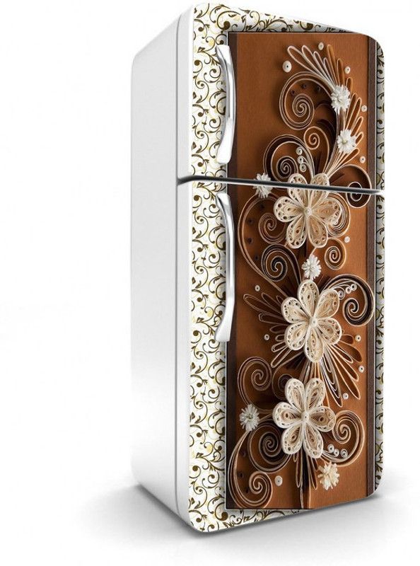 Prime Home Decor 60 cm Beautifull Colourfull Flower Decorative Fridge Sticker Self Adhesive Sticker  (Pack of 1)