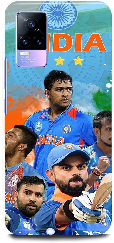 FIKORA Back Cover for Vivo Y73, V2059, MS, DHONI, VIRATKOHLI, ROHITSHARMA  (Blue, Hard Case, Pack of: 1)