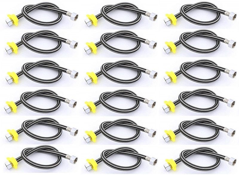 Senkiddpro Steel Black Wire Connection Pipe 24inch for Geyser/Wash basin/Bathroom(18pcs) 15 mm Plumbing Pipe  (Stainless Steel(SS))