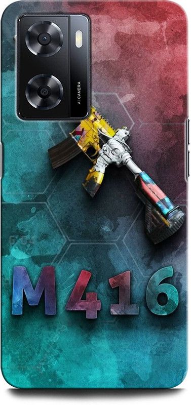 GRAFIQE Back Cover for OPPO A57 New PUBGM416, ARMY, CHRONO, GUN, FREEFIRE, JUEGO, GUN  (Multicolor, Shock Proof, Pack of: 1)