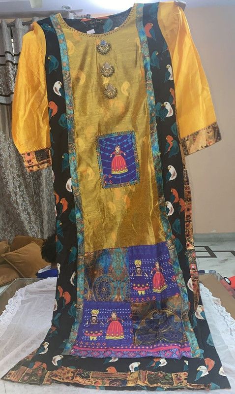 Women Animal Print Cotton Silk Straight Kurta  (Multicolor)