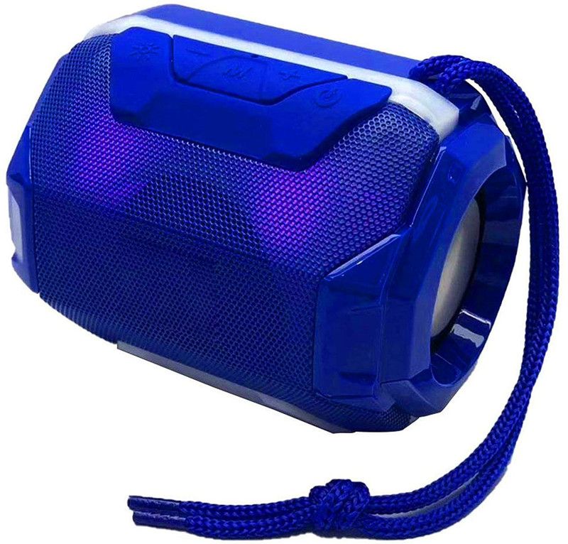 Worricow Super LED Lights Bluetooth Speaker Hi-Bass Sound,Aux,SD Card Calling Support 10 W Bluetooth Speaker  (Blue, Stereo Channel)