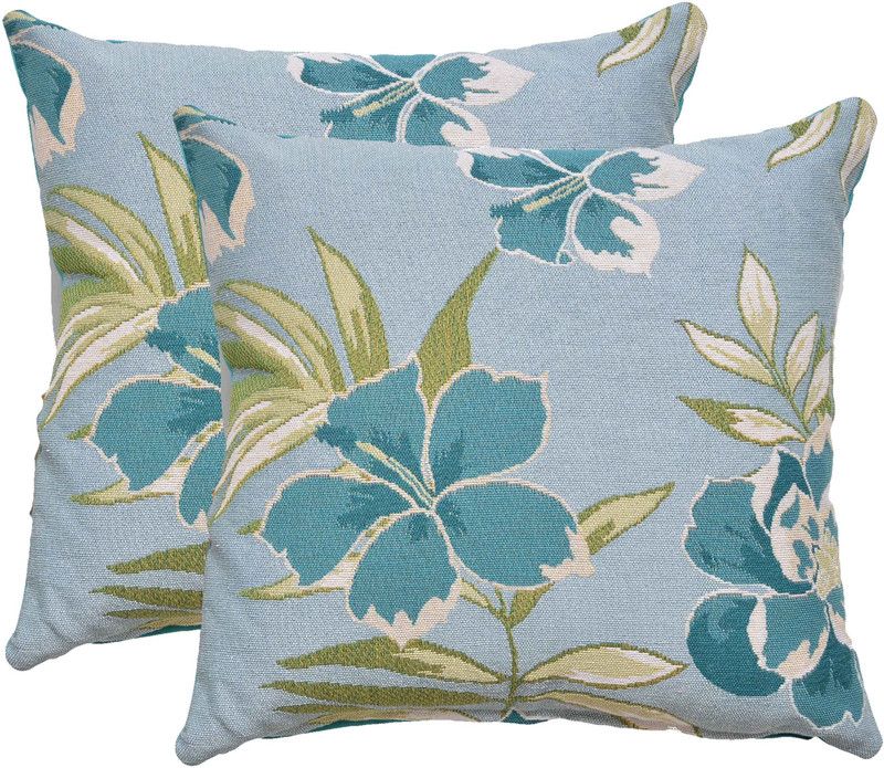 Avira Home Microfibre Modern Decorative Cushion Pack of 2  (Blue, Green & White)