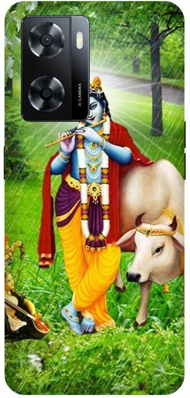 Dimora Back Cover for OPPO A 57e, RADHAKRISHNA KRISHNAKANHIYA KRISHANJI GOD  (Green, Hard Case, Pack of: 1)