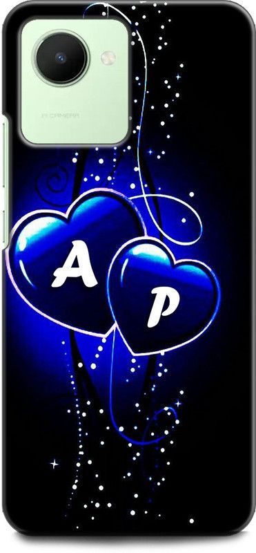 WallCraft Back Cover for Realme C30, RMX3581 A P, A LOVES P, NAME, ALPHABET, AP LOVE, HART, BLUE  (Multicolor, Dual Protection, Pack of: 1)