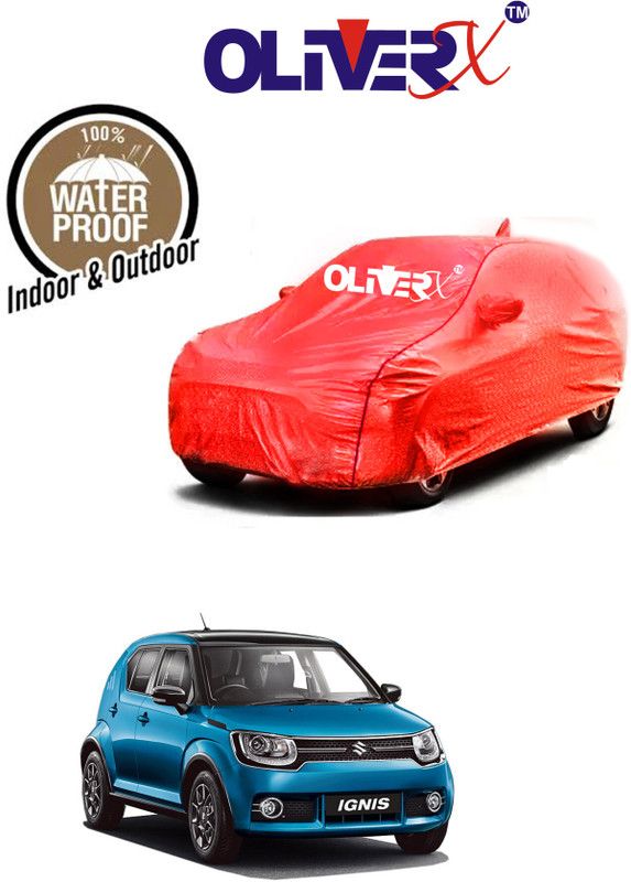 OliverX Car Cover For Maruti Suzuki Ignis 1.3 AMT Alpha (With Mirror Pockets)  (Red)