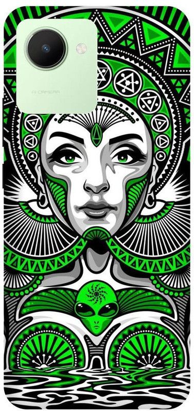 FRONK Back Cover for realme C30s, RMX3690, WEED, STONER, ART, LEAF, TRIPPY, GIRL, PIN, OF, ART  (Green, Hard Case, Pack of: 1)